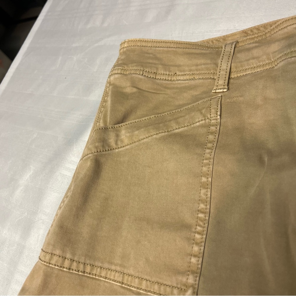 Liverpool Khaki/Tan Mini Skirt with Front Patch Pockets - Picture 6 of 11
